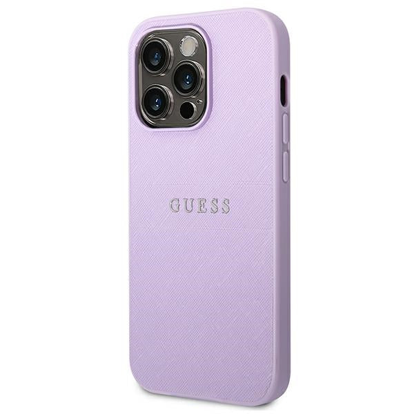 „Guess Saffiano Strap“ dėklas, skirtas iPhone 14 Pro Max 6.7" – violetinis 