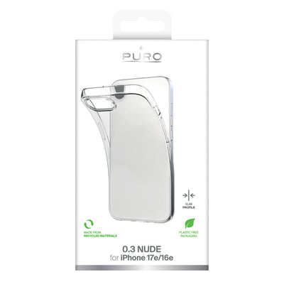 Puro Cover TPU Ultra-Slim "0.3 NUDE" for iPhone 16E, transparent