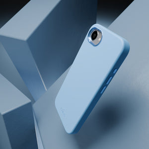 Puro Liquid Silicon Cover "ICON MAG PRO" with Magsafe, metal buttons and camera ring for iPhone 16E, blue