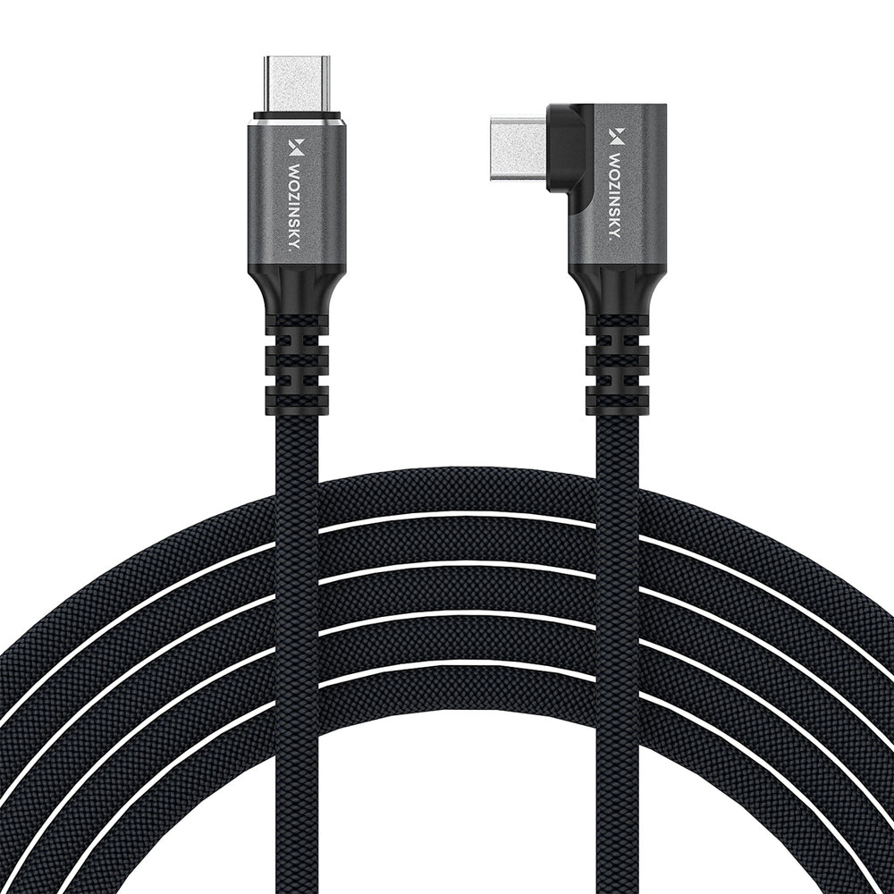 Wozinsky WPS2-UY41S USB-C Thunderbolt 4 240W Angled Cable 2m - Black