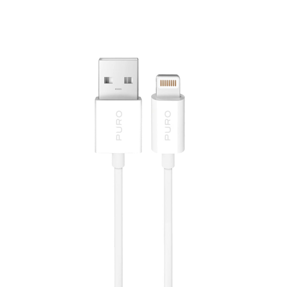 „Puro TPE 12W USB-A“ – „Lightning“ laidas, 2 m, baltas