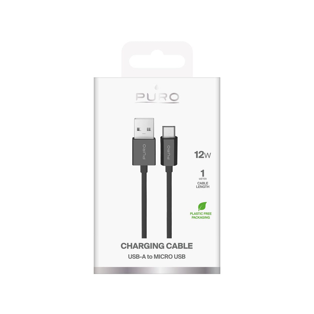 „Puro TPE“ 12 W USB-A – „microUSB“ 1 m kabelis – juodas