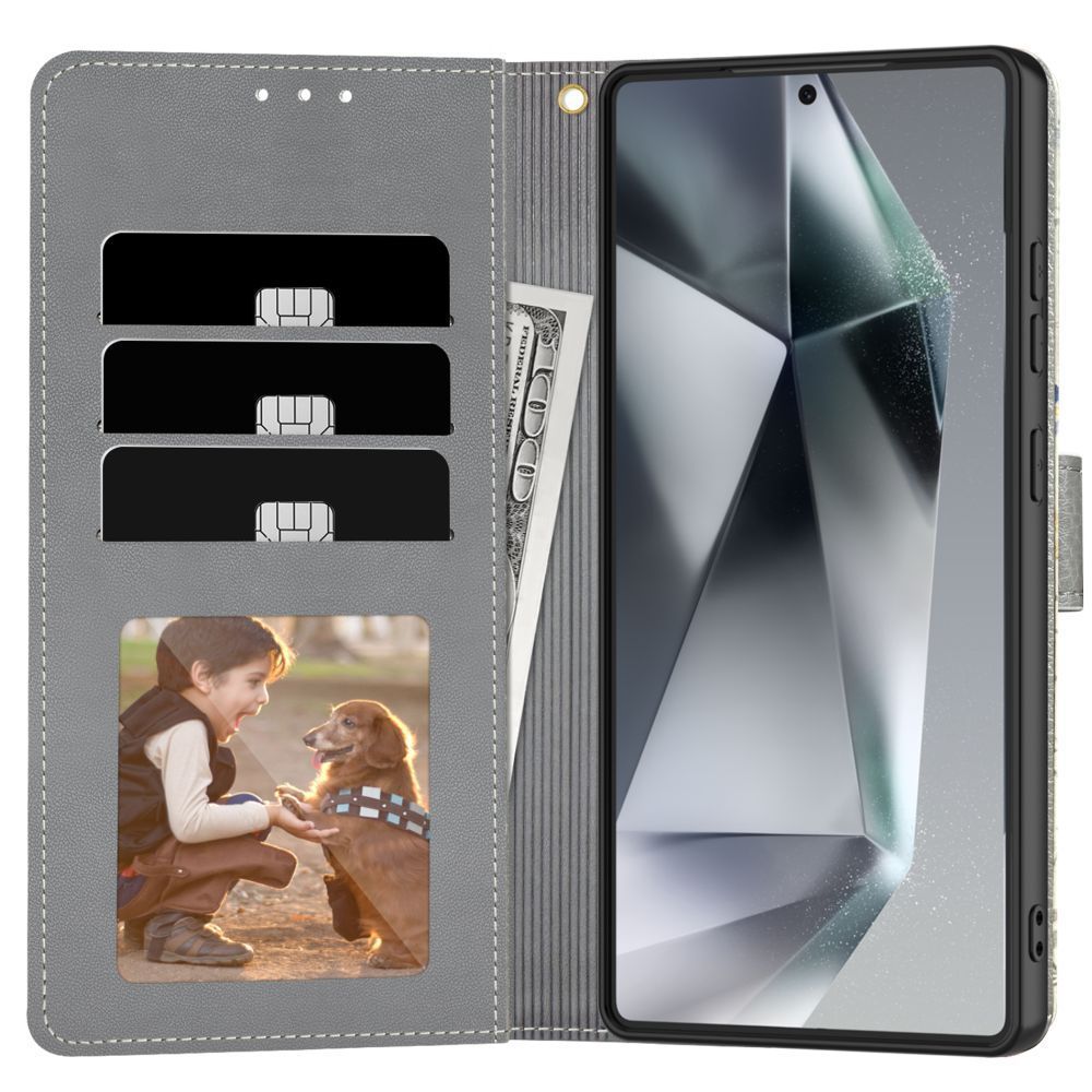 „Tech-Protect“ piniginės dėklas, skirtas „Samsung Galaxy A26 5G“ – ramunės su lapais