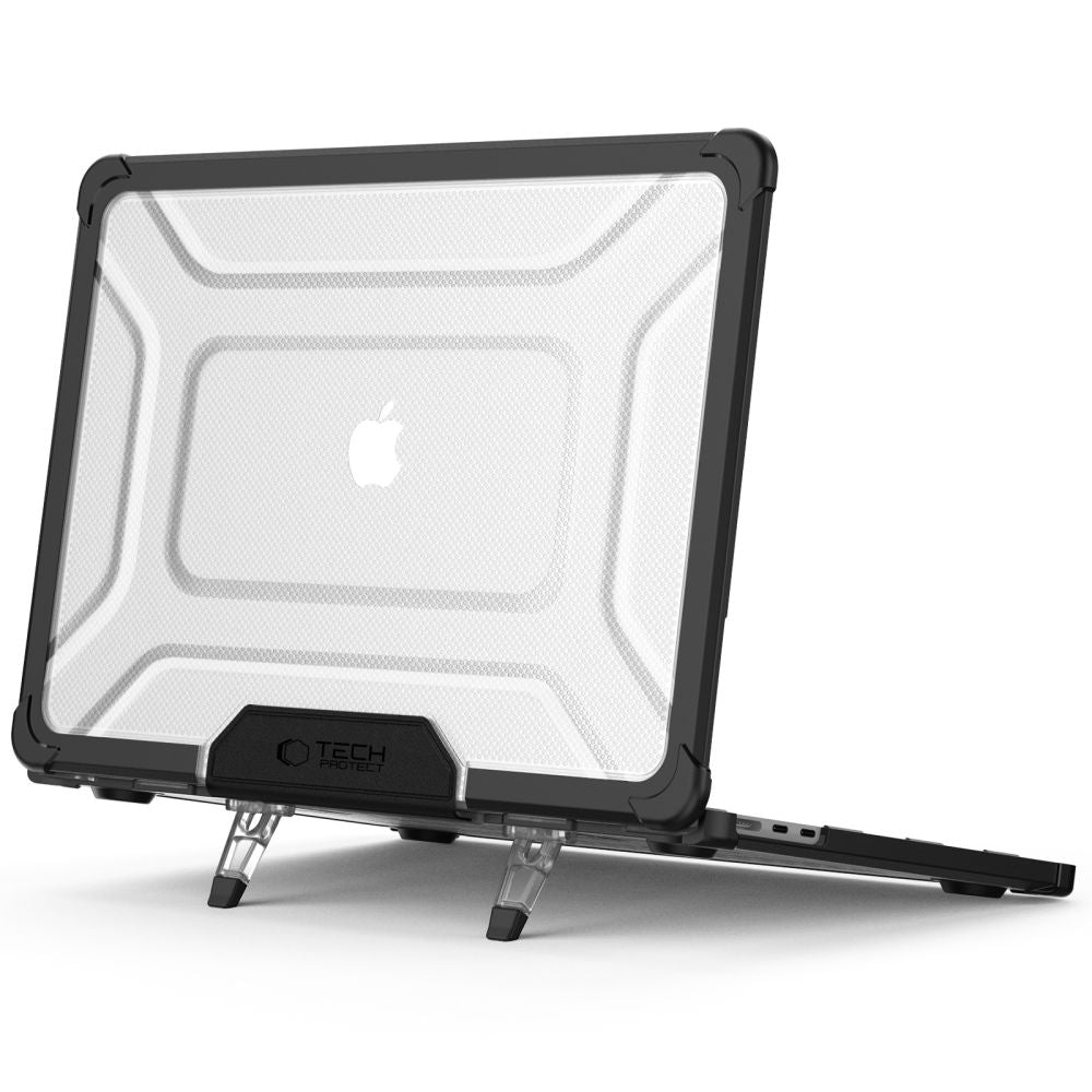 Tech-Protect SmartShell Pro case for MacBook Air 15" 2023-2025 M2 / M3 / M4 - transparent and black