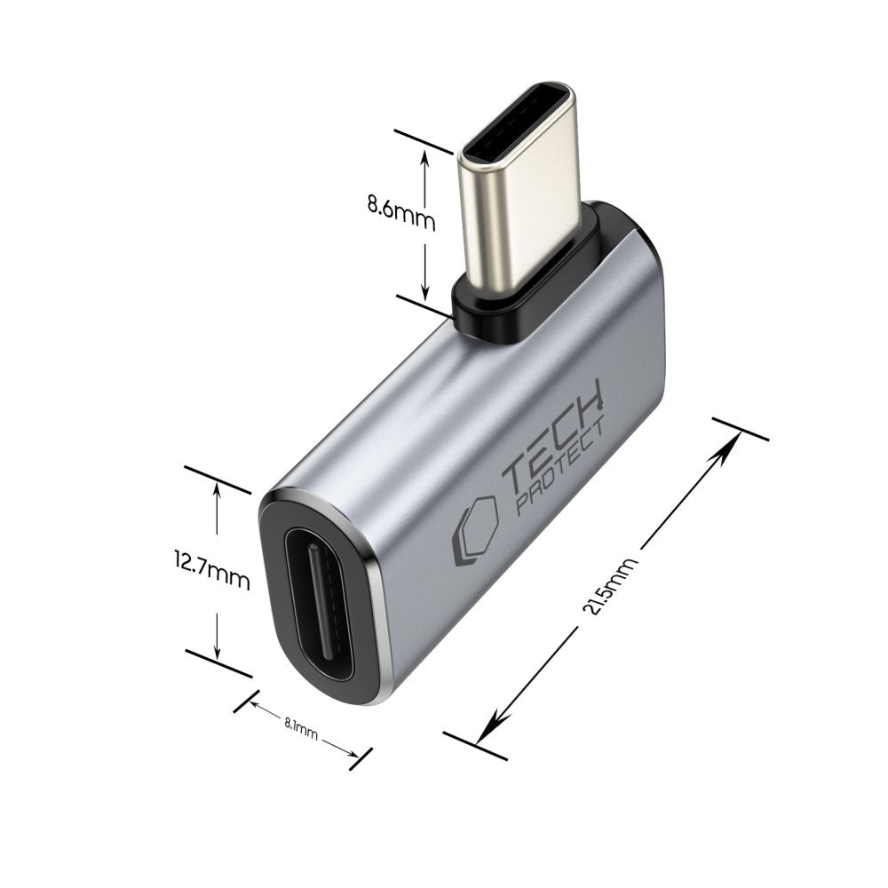 Tech-Protect Ultraboost AA01 USB-C Angled Adapter - Gray