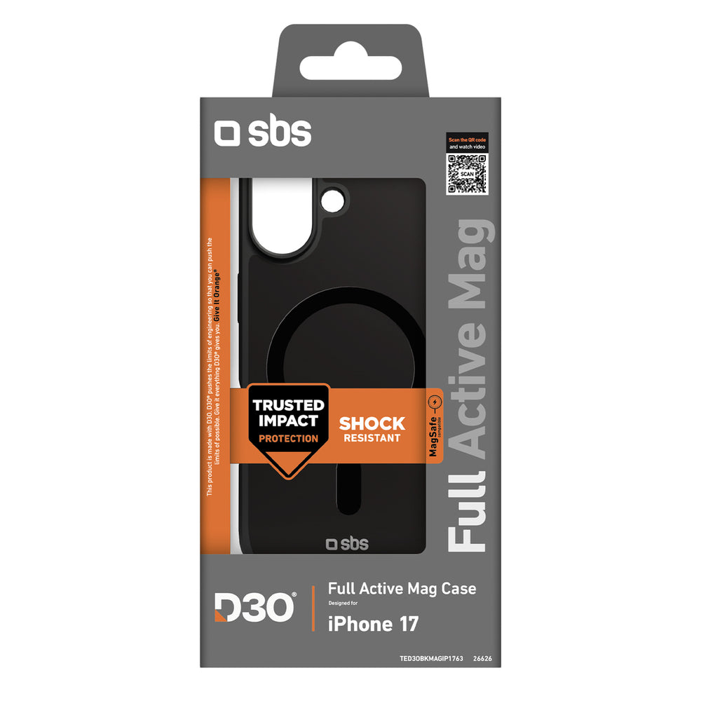 SBS Full Active Mag Case with D3O Technology for iPhone 17 - Black