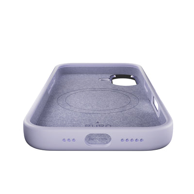 Puro Icon Mag Pro Liquid Silicone Case for iPhone 17, MagSafe Compatible, with Camera Protection and Aluminum Buttons - Pink