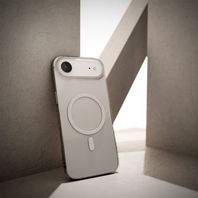 Puro Lite Mag TPU+PC Case Compatible with MagSafe for iPhone 17 Air - Transparent with White Ring