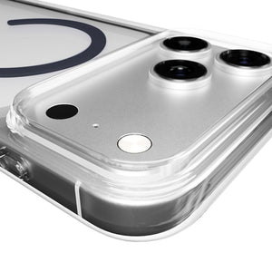 Puro Lite Mag TPU+PC Case Compatible with MagSafe for iPhone 17 Pro Max - Transparent with Blue Ring