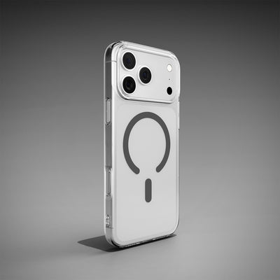 Puro Lite Mag TPU+PC Case Compatible with MagSafe for iPhone 17 Pro Max - Transparent with Gray Ring