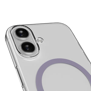 Puro Lite Mag TPU+PC Case Compatible with MagSafe for iPhone 17 - Transparent with Pink Ring