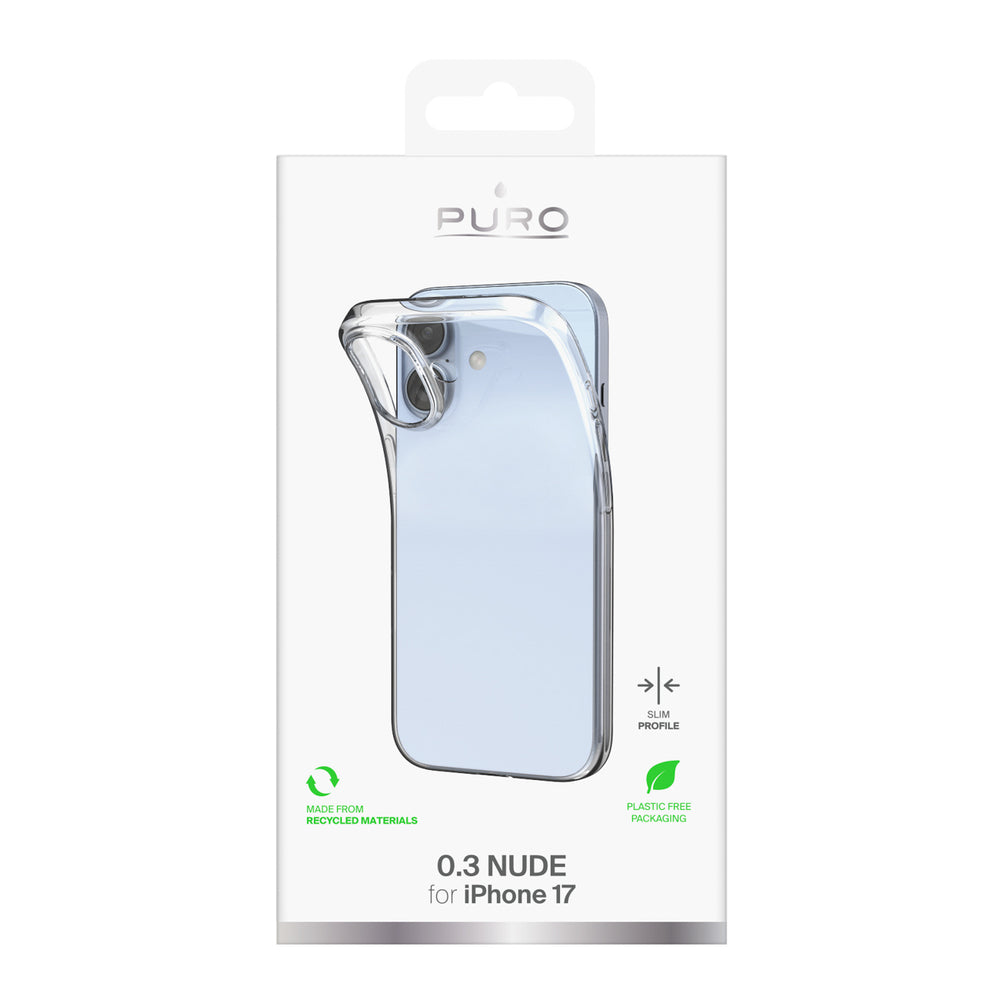 Puro 0.3 Nude Ultra-Slim TPU Case for iPhone 17 - Transparent