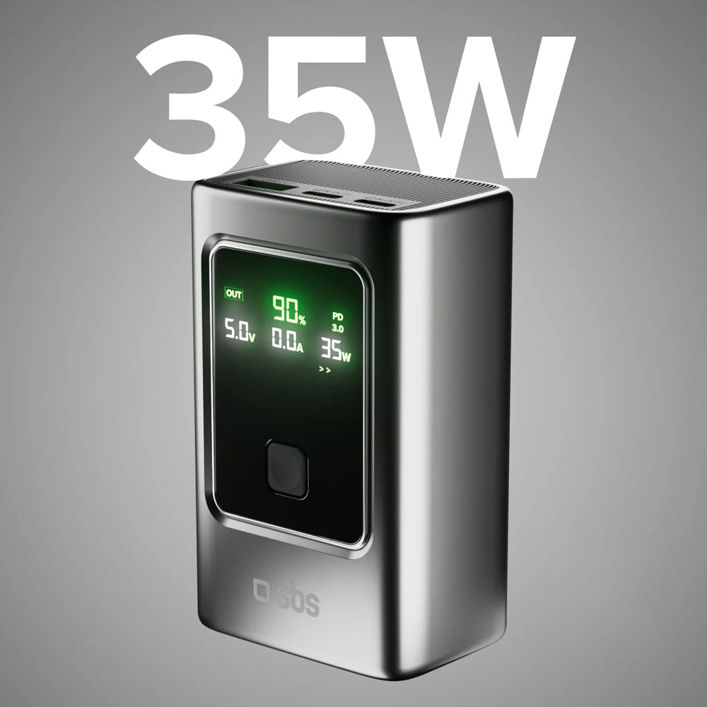 Powerbank SBS 10000mAh PD 35W with LCD display - gray