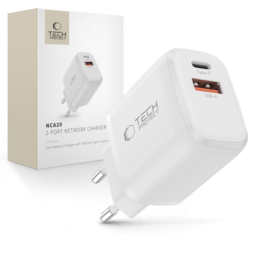 Tech-Protect NCA20 PD 20W QC3.0 USB-A / USB-C Wall Charger