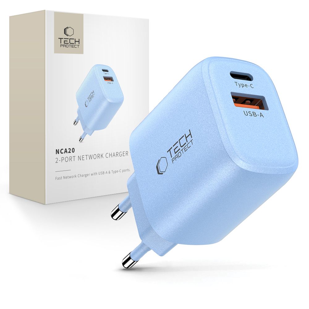 Tech-Protect NCA20 PD 20W QC3.0 USB-A / USB-C Wall Charger
