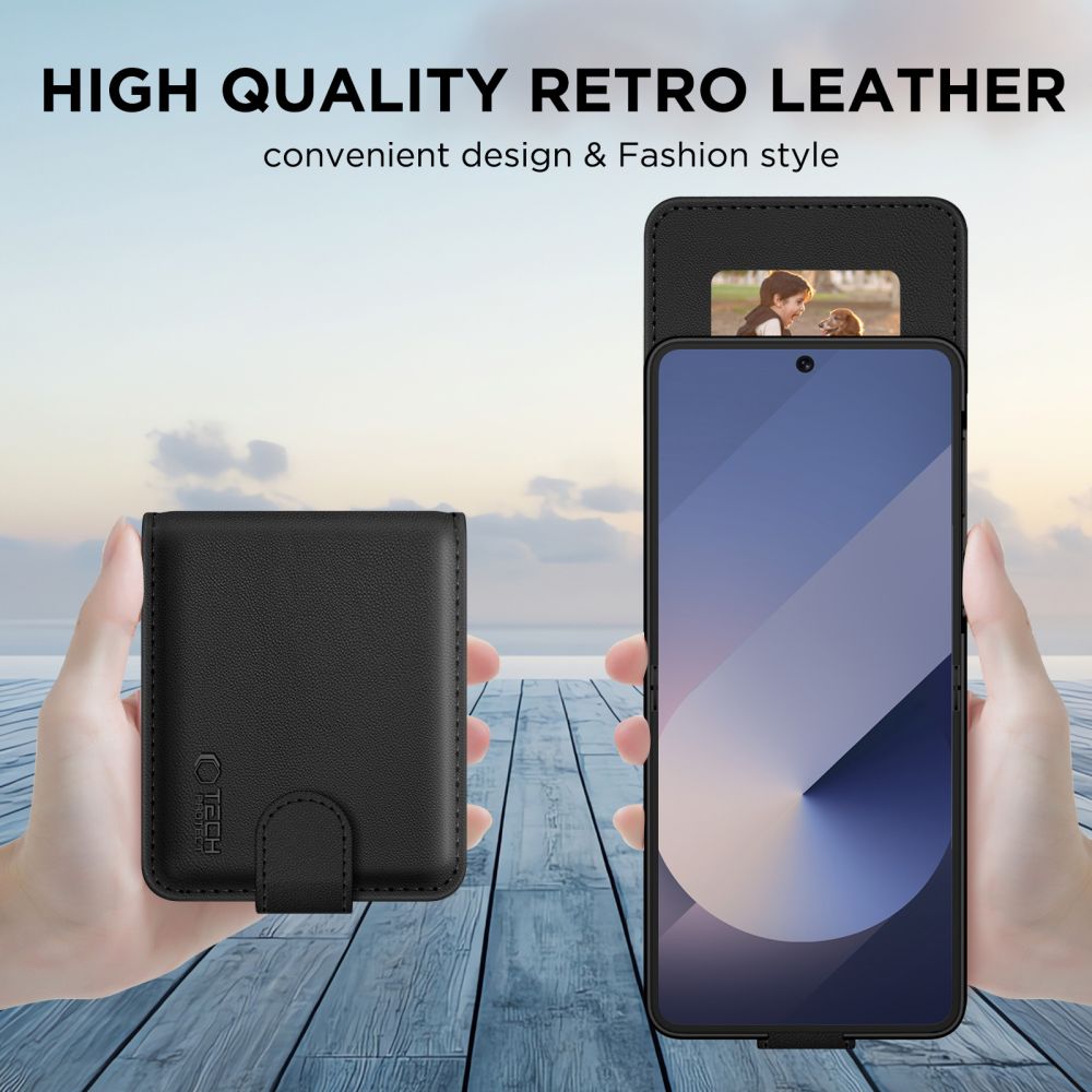 Tech-Protect Wallet Case for Samsung Galaxy Z Flip 6 / 7 Fe - Black