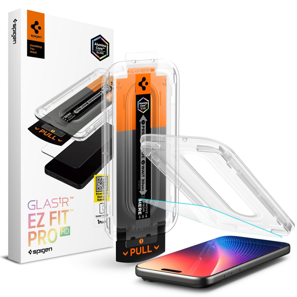 Spigen Glas.TR EZ Fit Pro Tempered Glass for iPhone 16 Pro / 17 / 17 Pro - Transparent