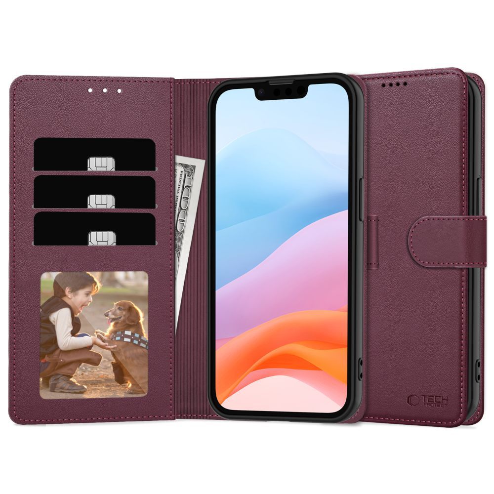 Tech-Protect Wallet Case for Samsung Galaxy A26 5G / A17 4G / 5G - Burgundy