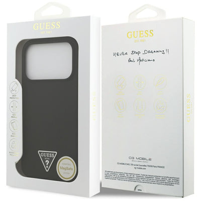 Guess Silicone Triangle Logo MagSafe Case for iPhone 17 Pro - Black