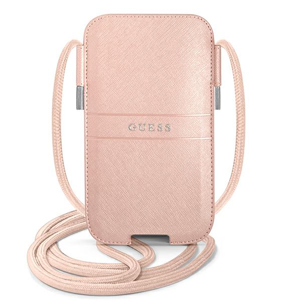 Guess Saffiano Strap 6.1'' Bag - Pink