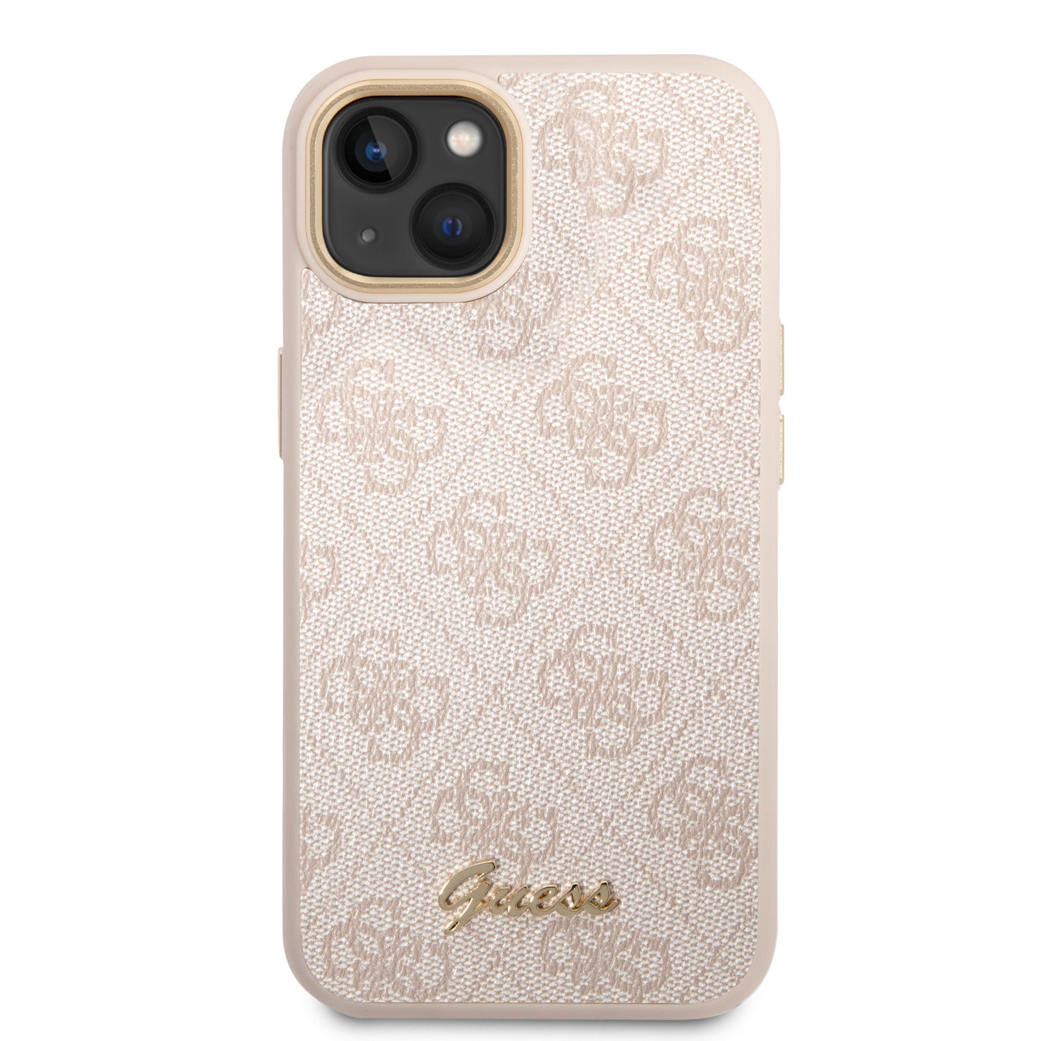 Guess 4G Vintage Gold Logo case for iPhone 14 - pink