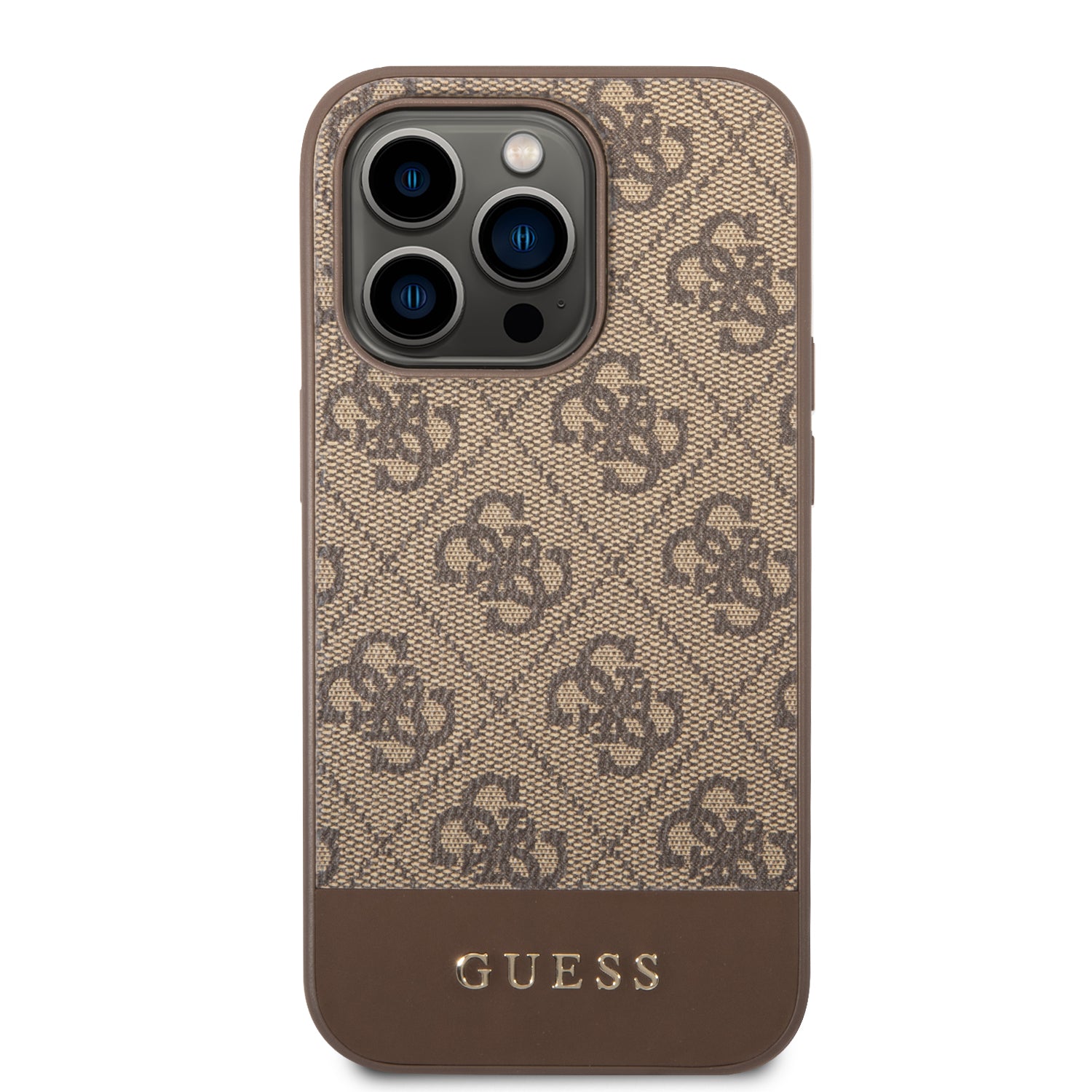 Guess GUHCP14XG4GLBR iPhone 14 Pro Max 6.7" brown/brown hard case 4G Stripe Collection