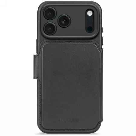 Decoded Leather Detachable Wallet MagSafe Case for iPhone 17 Pro Max - Black