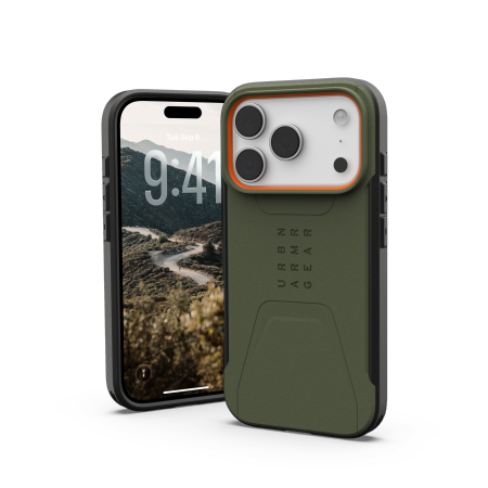 UAG Civilian MagSafe case for iPhone 17 Pro - olive and orange