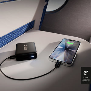 SBS HD 30W 10000mAh USB-C Powerbank with LCD Display - Black