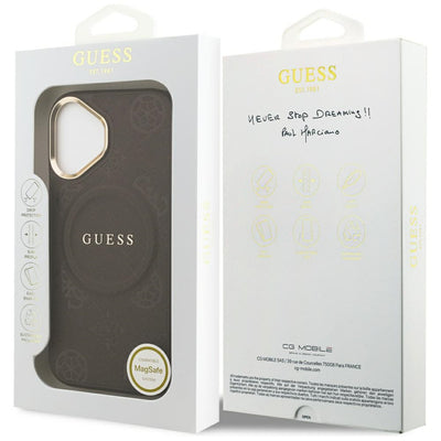 Guess Peony Hot Stamp MagSafe Case for iPhone 17 - Brown