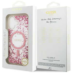 Guess Resin Bottom Glitter MagSafe Case for iPhone 17 - Pink