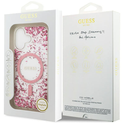 Guess Resin Bottom Glitter MagSafe Case for iPhone 17 - Pink