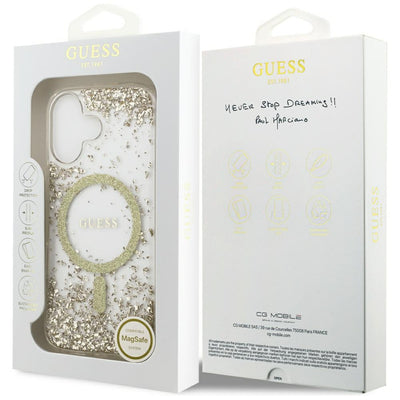 Guess Resin Bottom Glitter MagSafe case for iPhone 17 - gold