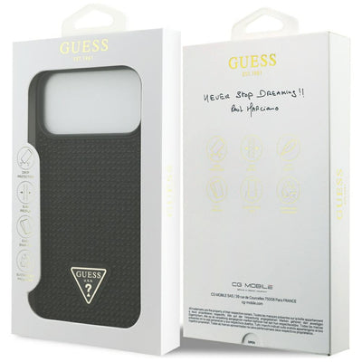Guess Rhinestone Triangle Logo Case for iPhone 17 Pro Max - Black