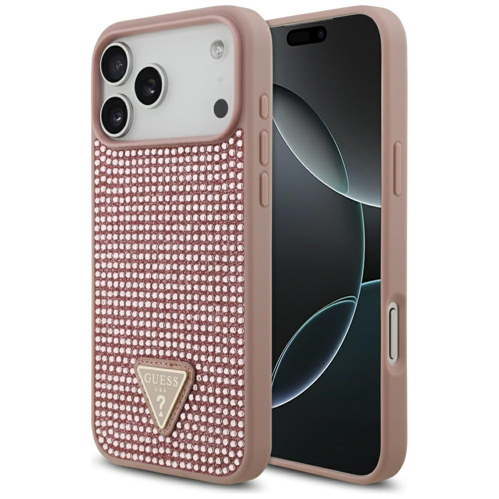 Guess Rhinestone Triangle Logo Case for iPhone 17 Pro Max