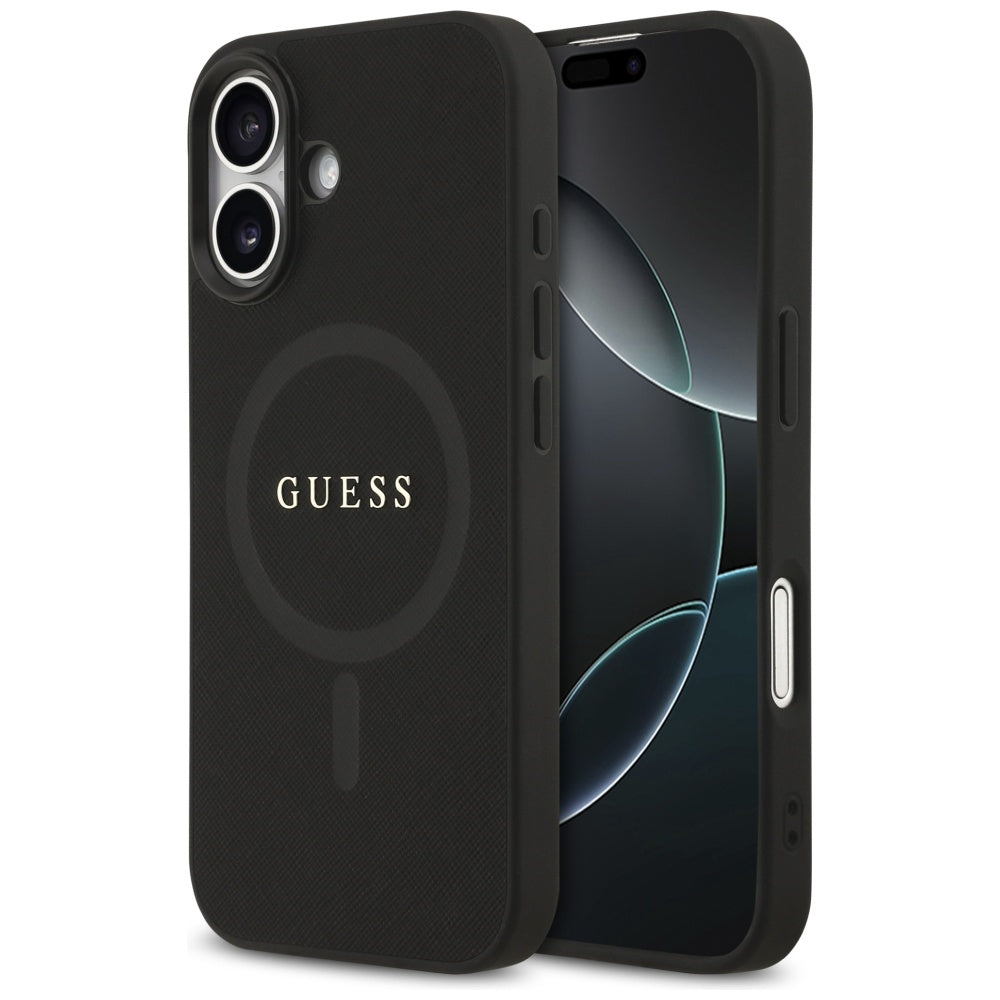 Guess Saffiano Classic Logo MagSafe case for iPhone 17 - black