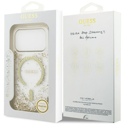 Guess Resin Bottom Glitter MagSafe Case for iPhone 17 Pro - Gold