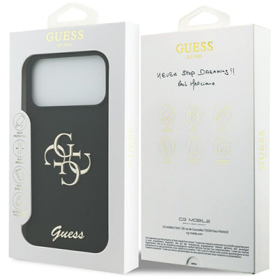Guess Silicone Big 4G Script Case for iPhone 17 Pro Max - Black