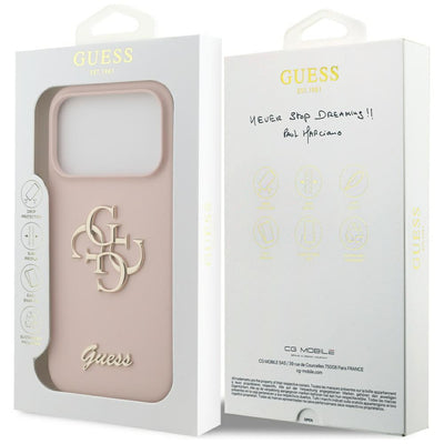 Guess Silicone Big 4G Script Case for iPhone 17 Pro - Pink