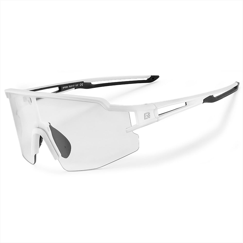 Rockbros Cycling Glasses Photochromic with UV Protection and Corrective Insert - White