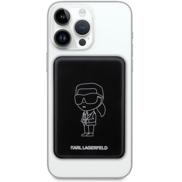 Karl Lagerfeld Ikonik MagSafe 5W 3000mAh Inductive Power Bank - Black