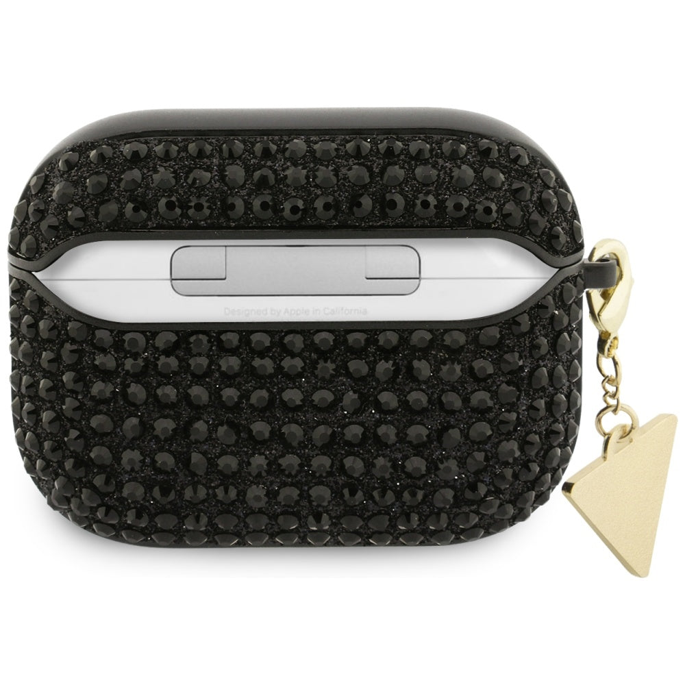 Guess Rhinestone Triangle Charm Case for AirPods Pro 3 - Black
