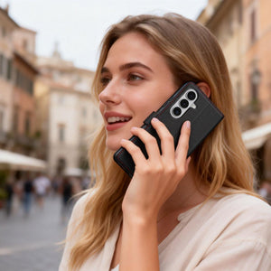 Tech-Protect Wallet Case for Samsung Galaxy S26 - Black and Red