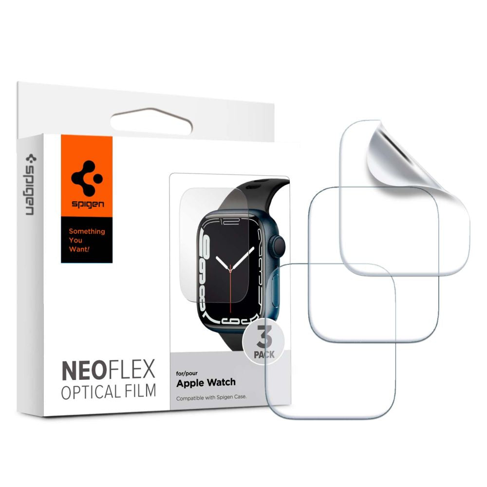 „Spigen Neo Flex“ apsauginė plėvelė, skirta „Apple Watch 4/5/6/7/8/SE“ (40/41 mm) - 3 vnt.