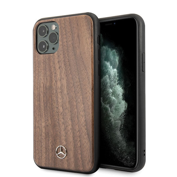 „Mercedes Wood Line“ riešuto spalvos dėklas, skirtas „iPhone 11 Pro Max“ – rudas