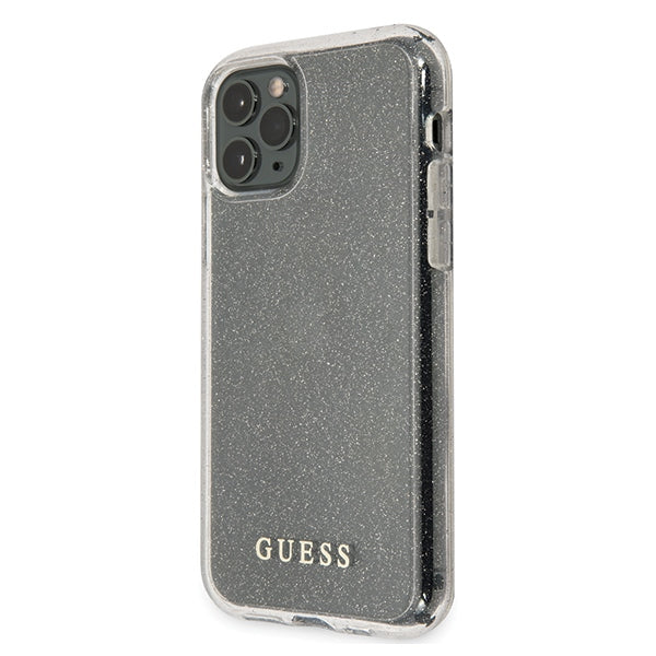 Guess GUHCN65PCGLSI iPhone 11 Pro Max kietas dėklas, sidabrinis/sidabrinis, blizgučiais