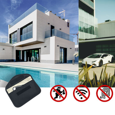 Anti-theft Case for Car Keys Phone Radio Blocking Faraday Box Faraday Cage 20cm x 11cm Black