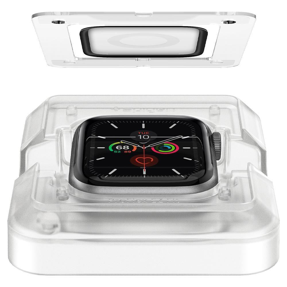 „Spigen ProFlex EZ Fit Hybrid Glass“ apsauginis stikliukas, skirtas „Apple Watch 4/5/6/SE“ (44 mm) laikrodžiui