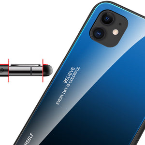 Gradient Glass Durable Cover with Tempered Glass Back iPhone 12 mini black-red