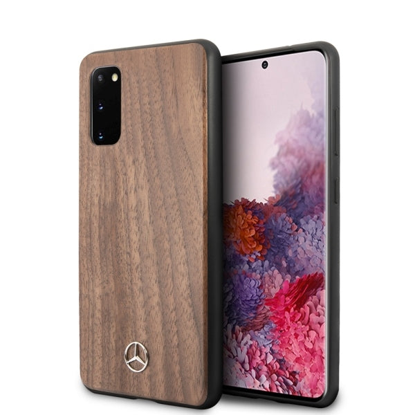 „Mercedes Wood Line Walnut“ dėklas, skirtas „Samsung Galaxy S20“ – rudas